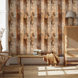 TANONE Brown Wood Peel and Stick Wallpaper 17.8" X 118.8" Self Adhesive Removable Decorative Film Wood Grain Wallpaper for Wall Covering Furniture Countertop Kitchen DIY TANONE