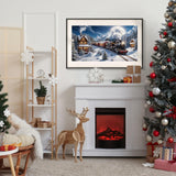 JOOZ Large Christmas Diamond Art Kits for Adults - 5D Christmas Train Diamond Painting Kits, DIY Full Drill Snow House Diamond Art Painting, Gem Painting Kit for Gift Home Wall Decor 27.5 X 15.7 Inch JOOZ