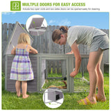 GUTINNEEN Chicken Coop Outdoor Rabbit Hutch with Run for Rabbits, Chickens, Ducks, and Guinea Pigs, 61.5" L x 40.9" W x 24.8" H GUTINNEEN