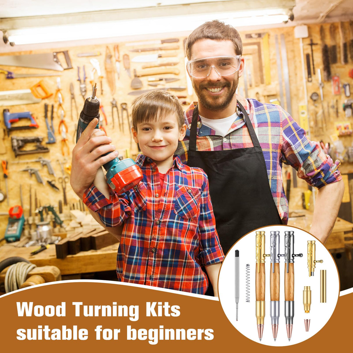 Gisafai 6 Pcs Bolt Action Pen Kits for Woodturning Bulk Woodturning Ballpoint Pen Kit Turning Pen Kits with Pen Mandrel Slimline Pen Turning Supplies for DIY Making Home(Silver, Gold, Black) Gisafai