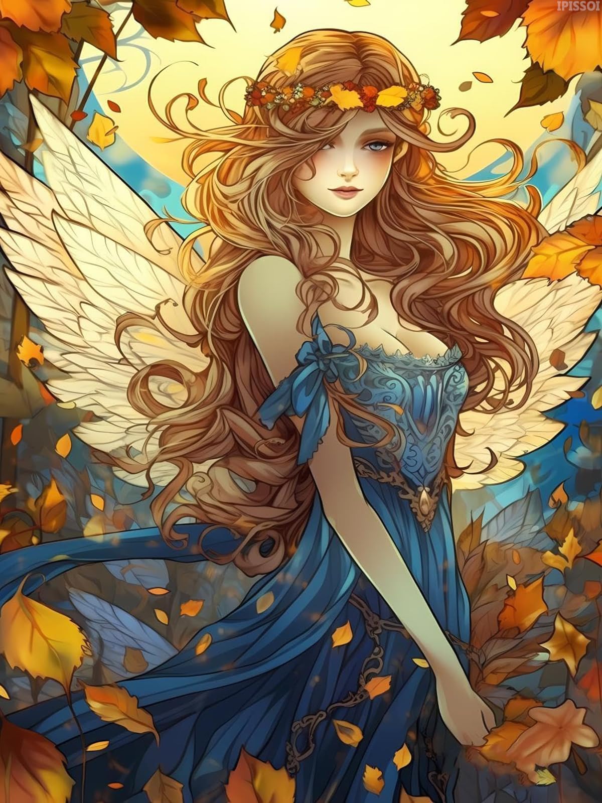 IPISSOI 5D Fantasy Fairy Diamond Painting Kits Fairy for Adults Full Round Diamond Art Craft Personalized Wall Decoration Gift for Any Occasion 12x16inch/30x40cm IPISSOI