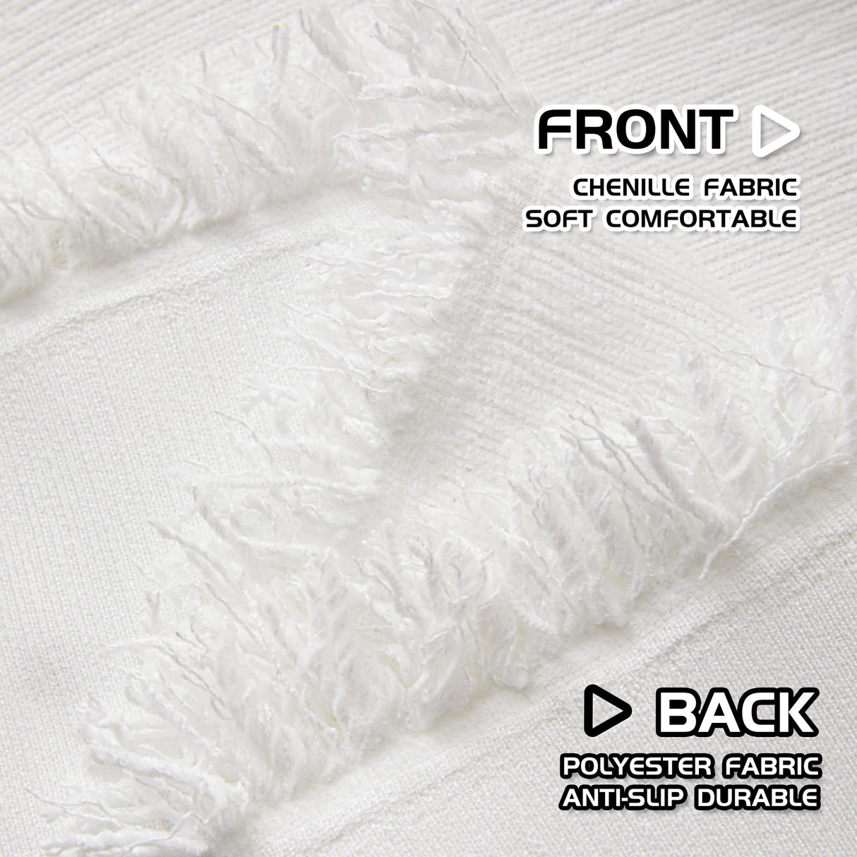 MEETSKY Couch Cover for 3 Cushion Couch Sofa Furniture Protector Sofa Covers Chenille Sectional Couch Covers for Pets Oversized Couch Cover Recliner Sofa Love Seat Covers, 91" x 118", White MEETSKY