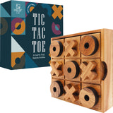 BSIRI Wooden Tic Tac Toe Game - Brain Teaser Puzzles for Adults Kids Games and Unique Gifts for Kids, Coffee Table Decor Living Room Decor Modern Wood Decor (5.5 Inch) BSIRI