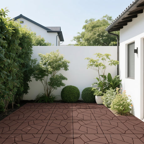 Porch Plastic Outdoor Interlocking Deck Tiles, 44 Pack Patio Flooring, 12"x12" Interlocking Decking Tiles Outdoor Or Indoor All Weather Use, Waterproof Patio Pavers for Pool Balcony Backyard Porch Voyavela