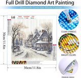 MOMDEDP 5D Winter Diamond Painting Kits for Adults Beginners,Christmas Winter House Diamond Art Kit,DIY Full Round Drill Countryside Diamond Dot Gem Art Kits for Adults,Home Wall Decor 12x12Inch MOMDEDP