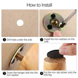 TURSTIN 8 Pieces Furniture Legs 6 Inches Round Solid Wood Furniture Feet Couch Legs Sofa Legs Replacement Legs for Armchair, Cabinet, Chair, Dresser or Home DIY Projects, Natural Wood TURSTIN