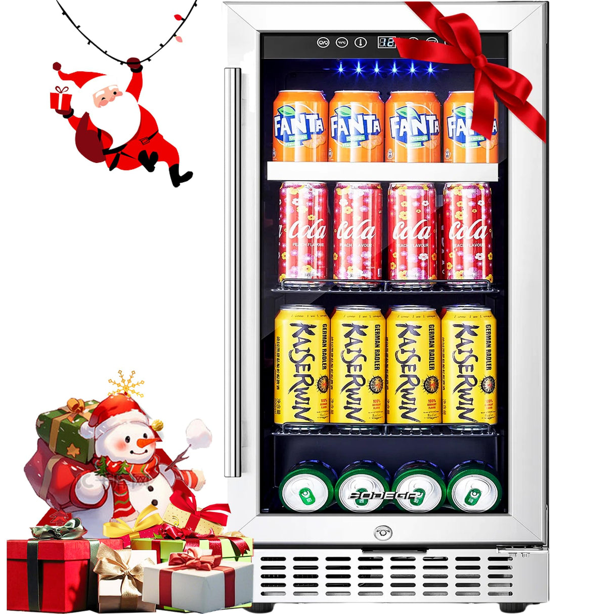 BODEGA Beverage Refrigerator Cooler,15 inch drink fridge under counter,100 cans mini Fridge with Glass Door for Soda Beer,Wine,Beverage Cooler for Home,Kitchen, Bar or Office. BODEGA