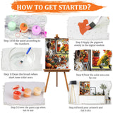 MAXBYE Paint by Numbers, Autumn Porch Adults' Paint by Number Kits, DIY Acrylic Paint Kit for Adults Beginners Unframed, Pumpkins Easy Oil Paint by Numbers Canva for Home Wall Decor 12x16inch MAXBYE