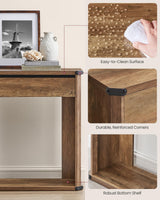 VASAGLE Console Table, 63 Inches Sofa Table, Narrow Entryway Table, Entry Table with 3 Drawers, Bottom Shelf, Metal Corners, for Living Room, Bedroom, Farmhouse Style, Honey Brown ULNT146K41 VASAGLE