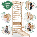 Goodevas Swedish Ladder Indoor Kids Gym - Montessori Play Gym Climbing Set - Wooden Indoor Playground Climbing Toys for Toddlers 1-3 Goodevas