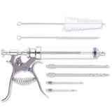 J&B Goods Professional Automatic BBQ Meat Marinade Injector Gun Kit with Case, 2 oz Large Capacity Barrel and 4 Commercial Grade Marinade Needles. J&B Goods