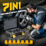 Cordless Impact Wrench 1/2 inch for Dewalt 20v Battery, 900FT-LBS(1200N.m) Brushless Electric Impact Gun for Car Home, High Torque Power Impact Driver with 6Pcs Sockets & Storage Case (No Battery) DIYtoolifz