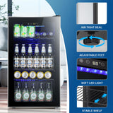 Antarctic Star Beverage Refrigerator -120 Can Mini Fridge for Soda Beer or Wine,Small Drink Dispenser, For Office or Bar with Adjustable Removable Shelves，Convertible Door ，3.2 Cu.Ft Antarctic Star
