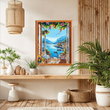 Lxmsja Sea View Paint by Numbers Kit for Adults, Coastal Nature Acrylic Paint by Numbers for Adults Beginner, DIY Craft Supplies Oil Painting Kits for Home Wall Decor 16x20 inch (No Frame) Lxmsja