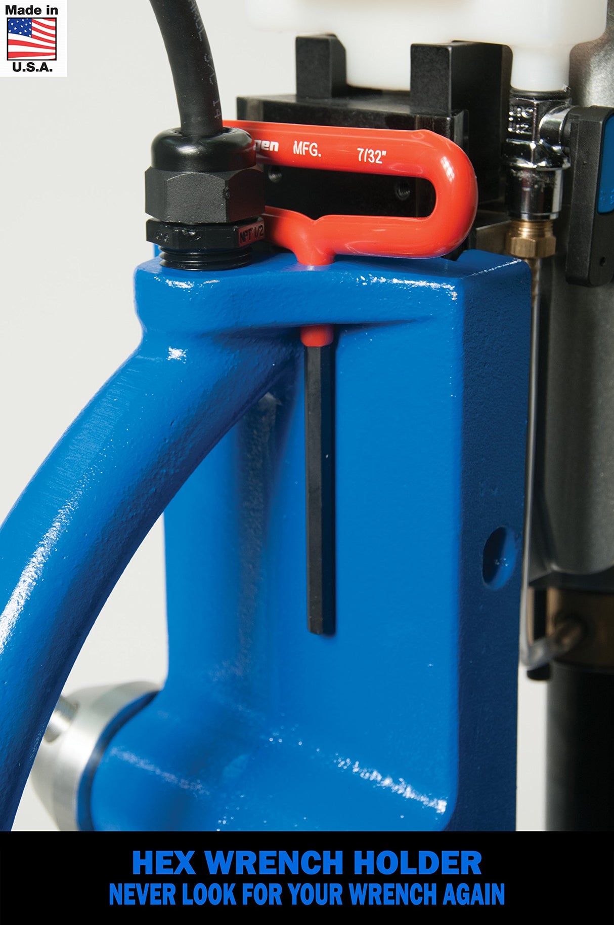 Hougen HMD918 Two Speed Magnetic Drill 6" Depth with Pressurized Coolant System - 115V Drill Holes Up to 6" Deep, Multiple Stacked Plates or Extend Your Hole Reach Capability Hougen