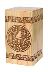 Sunrise Wood Store Bird Engraved Handmade Wooden Urn, Memorial Keepsake Urns for Human Ashes Adult Male/Female - Wooden Decorative Urn for Human- Generic