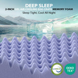 downluxe 4 Inch Queen Memory Foam Mattress Topper Pro Dual Layer 2 Inch Cooling Gel Egg Crate Memory Foam Plus 2 Inch Pillow Top Medium Firm with Deep Pocket downluxe
