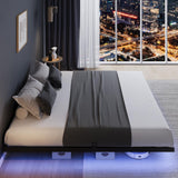 Novilla Floating Bed Frame with LED Lights, Modern Platform King Size Bed Frame with Mattress Slide Stopper, Easy Assembly, No Box Spring Needed, Noise Free Novilla