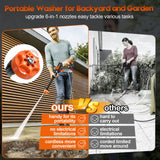 Lemolify 6000mAh Battery Pressure Washer, Electric Power Washer Cordless, Portable Car Pressure Washer Handheld with 6-in-1 Nozzle,17FT Drain Hose, Power Cleaner for Patio Floor Fence Deck,2 Battery Lemolifys