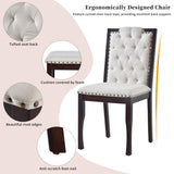 Merax 6-Piece Solid Wood Dining Table Set, Modern Elegant 60" Rectangular with 4 High-Back Tufted Upholstered Chairs + 1 Bench for Kitchen Room, Espresso Merax