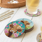 Sitsink Highland Cow Diamond Painting - 8 Pcs Highland Cow Lover Diamond Painting Coaster Kits for Adults, DIY Coasters Diamond Painting Kits Highland Cattle, Diamond Painting Coaster Kits with Holder Sitsink