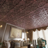 Art3d Drop Ceiling Tiles 2x2, Glue-up Ceiling Panel, Fancy Classic Style, Antique Copper Art3d