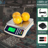Eosphorus Commercial Food Scale 88lb/40kg Kitchen Scale Deli Scale Digital Meat Scale Price Computing Food Market Restaurant Scales Weighing Pounds, Ounces, Kilograms, Grams Eosphorus