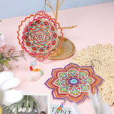 Queekay 2 Pieces 3D Diamond Painting Wind Chime Diamond Art Suncatcher Kits Three Dimensional by Number Hanging Ornament Double Sided Crystal Suncatcher Window Decor for Home Wall Garden(Flower) Queekay