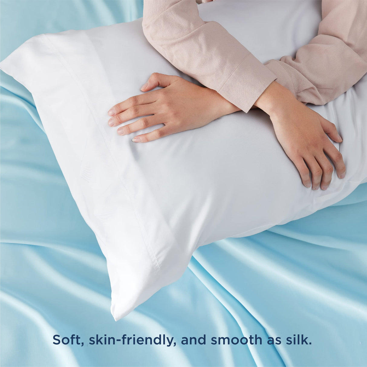 Bedsure Cooling Pillow Cases Queen Size Set of 2, Rayon Derived from Bamboo Cooling Pillowcases for Hot Sleepers, Soft & Silky Cool Pillow Covers with Envelope Closure, White, Gift, 20x30 Inches Bedsure