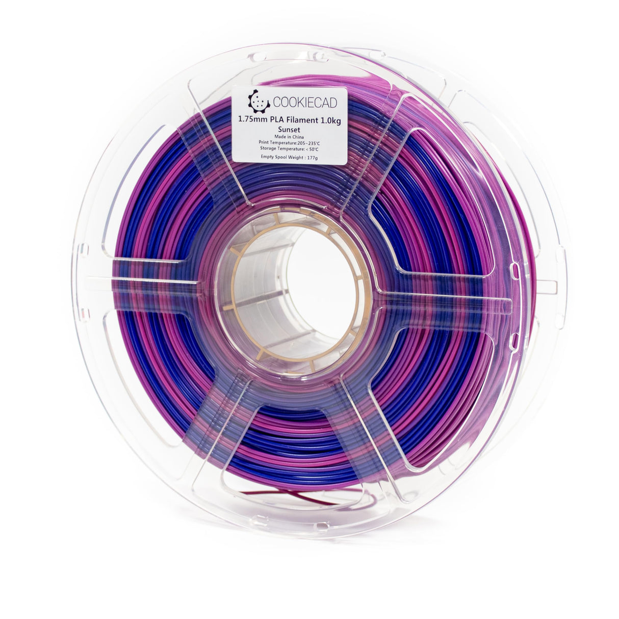 Cookiecad PLA Filament 1.75mm 1kg Rainbow Multicolor 3D Printer Filament - Sunset PLA Cookiecad