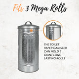 Autumn Alley Farmhouse Galvanized Metal Free Standing Toilet Paper Holder Organizer Stand Canister with Lid – Fits 3 Mega Rolls, Rustic Enclosed Toilet Storage Stand Autumn Alley