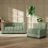 Morden Fort 96'' Luxury Modern Sofa, 3 Seater Modular Sectional Couch, Deep Seat Sofas, Minimalist Style Comfy Couches for Living Room Apartment, DIY Combination, Chenille, Green Morden Fort