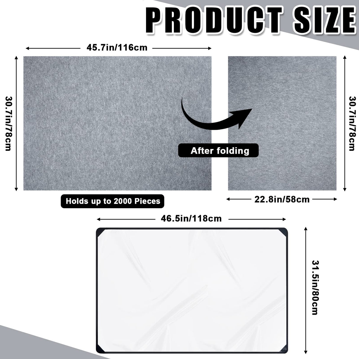 Sratte Jigsaw Puzzle Board with Dustproof Cover, Foldaway Felt Puzzle Board Portable Mat, Foldable Pad Storage, Non Slip Surface(45.7 x 30.7 Inch) Sratte