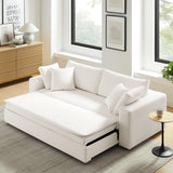 Modway Commix Down Filled Fabric Sleeper Sofa in Pure White Modway