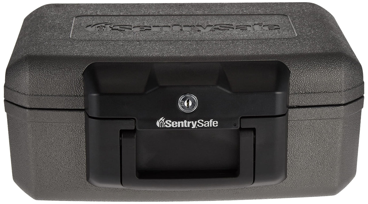 SentrySafe Fireproof Safe with Key Lock, Chest Lock Box for Home or Travel Secures Money, Documents, 0.18 Cubic Feet, 6.1 x 14.3 x 11.2 Inches, 1210 SentrySafe