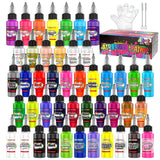 Airbrush Paint - 43 Colors Air Brush Paint Set with 2 Thinners, Ready to Spray Acrylic Pigments for Paintings, Water-Based Acrylic Dye for Metal, Plastic, Canvas, Wood, Leather, Shoes - 20ml/Bottle ART Hoom