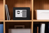 Safe Box Money Cash Safe with Digital Keypad & Keys Gun Safe Mini Security Lock Safe Boxes for Coin Home Office Hotel Rooms Business Jewelry Gun (Black) ELLAIG