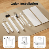 JYLH JOYSEEKER Small Standing Desk, 35" ×20" Electric White Standing Desk, Height Adjustable Compact Sit Stand Desk with Splice Board, Home Office Desk with 2 Hooks JYLH JOYSEEKER