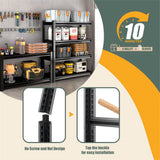 Rufokisa 48" W Garage Shelving Heavy Duty, 2200LBS Loads Adjustable Garage Storage Shelves,4-Tier Metal Storage Racks and Shelving Units, Utility Rack Shelves,48" W x 16" D x 63" H,Black Rufokisa