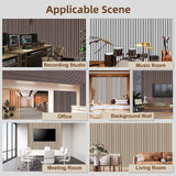 Wood Acoustic Panels Pack of 4, Soundproof Paneling for Interior 47.24”L*12.6”W, Decorative Slat Wall Panels for Noise Reduction, Paper Veneer Brown mondaria