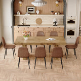Ganooly Dining Table Set for 8, 78.7" Large Wood Dinner Set for 8 with Faux Leather Chairs, 8 Seater Modern Dining Room Table Sets for Kitchen, Farmhouse Ganooly