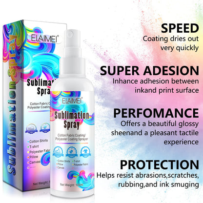 100ml Sublimation Spray, Sublimation Coating Spray for All Fabric, Including 100% Cotton, Polyester, Carton, Tote Bag, Pillows, Mugs, Canvas, Quick Dry & Super Adhesion, High Gloss Vibrant Color