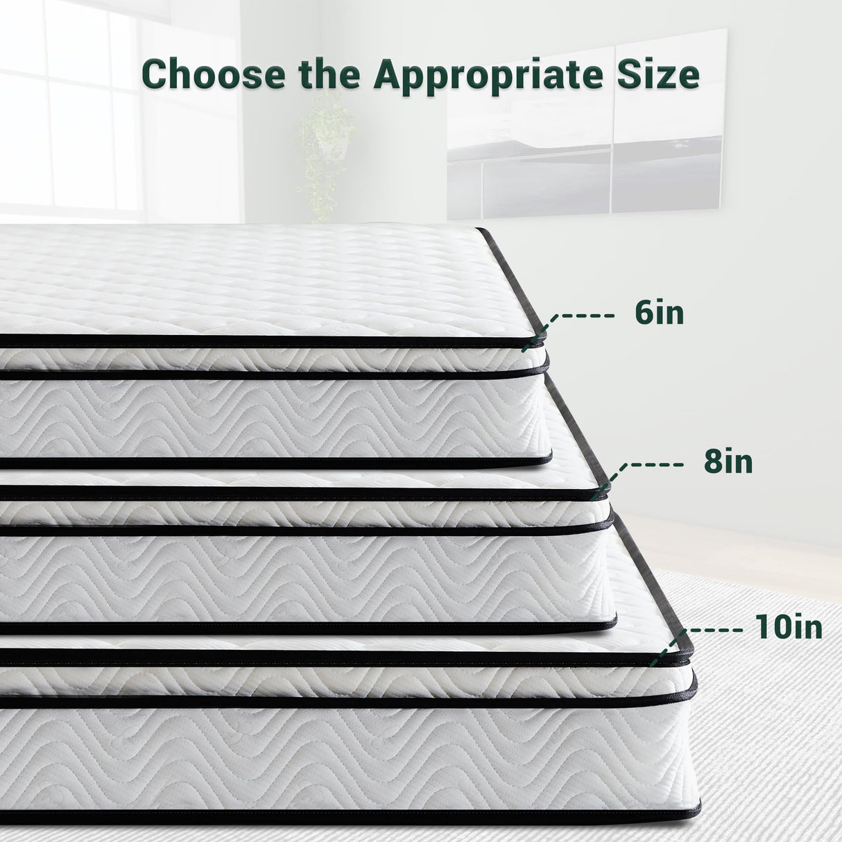 Twin Mattress, Hybrid Mattress 6 Inch, Twin Matress with Pocket Springs&Memory Foam Medium Firm Mattresses for Kids Adults, Breathable, Durable Support, Pressure Relief for Bedroom, RV Zyerch