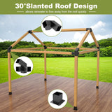 Pergola Kit, 30° Slanted Roof Pergola Bracket Set, Roof Wall Mount Extension Bracket Kit,4" x 4" (Actual: 3.5x3.5 Inch) Powder-Coated Pergola Hardware for Porch,Gazebo, Backyard(10pcs) FMhotu