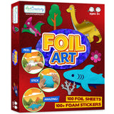 ArtCreativity Foil Art Kit for Kids - 220 Piece Crafts Set - 90 Foil Sheets, 10 Backgrounds, 100 Foam Stickers, 20 Googly Eyes - Mess-Free Foil Fun Art for Kids, Boys and Girls Ages 4, 6, 8, 10, 12 ArtCreativity