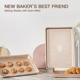 HONGBAKE Baking Sheet Pan Set, Cookie Sheets for Oven, Nonstick Half/Quarter/Jelly Roll Pans with Diamond Texture Pattern, Heavy Duty Cookie Tray HONGBAKE