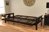 Kodiak Furniture Monterey Queen Futon Set in Espresso Finish, Suede Black Kodiak Furniture