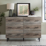 Walker Edison Mila Modern 6 Drawer Storage Buffet, 52 Inch, Grey Wash Walker Edison