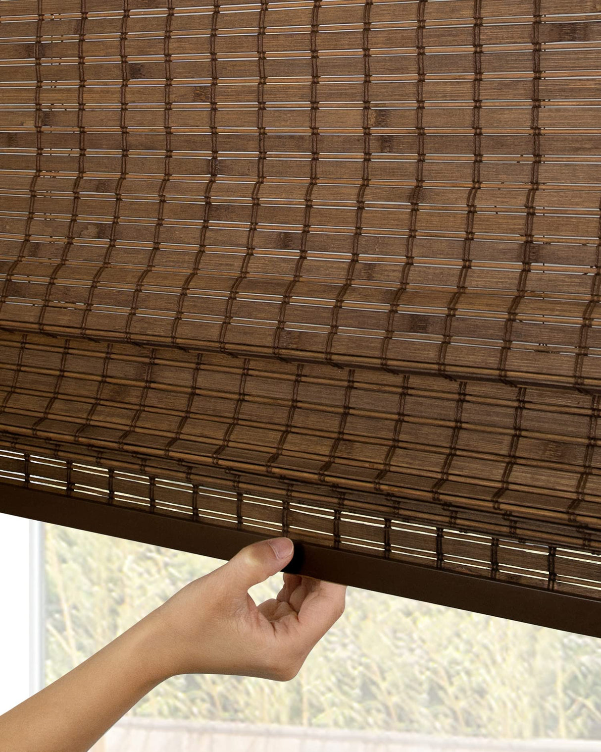 Chicology Eco-Friendly Bamboo Roman Shades – Premium Light Filtering Blinds in Pinecone, 39" W X 64" H CHICOLOGY