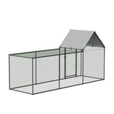 Chicken Coop, Large Metal Chicken Run, Outdoor Chicken Pen with Waterproof and Anti-UV Cover, Walk-in Chicken House with Lockable Door, for Yard, Farm Use, 10' W x 3.3' D x 5' H HarmonyHealth